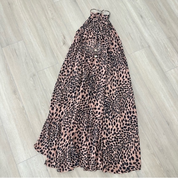 ZIMMERMANN sundown leopard animal print halter maxi dress sz 1 small black brown - Picture 6 of 11